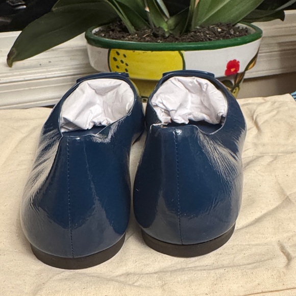 Tory Burch Navy Blue Georgia Ballet Jeans Flats size 10M - Picture 4 of 6